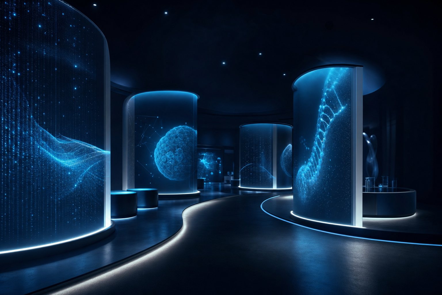Abstract medical congress exhibition hall