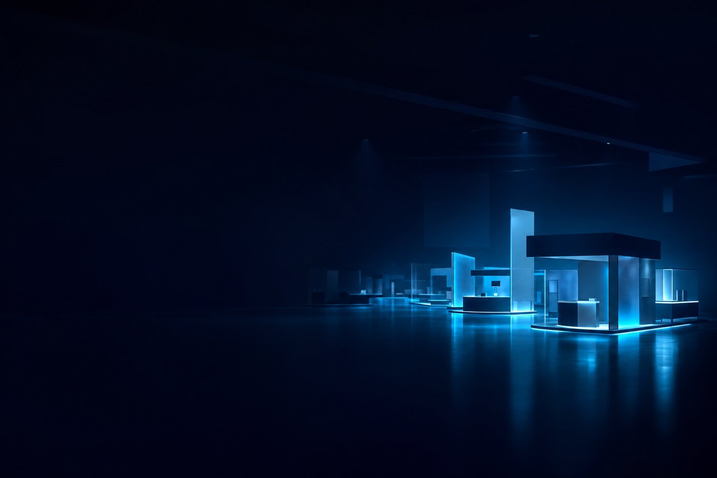 Abstract medical congress exhibition hall
